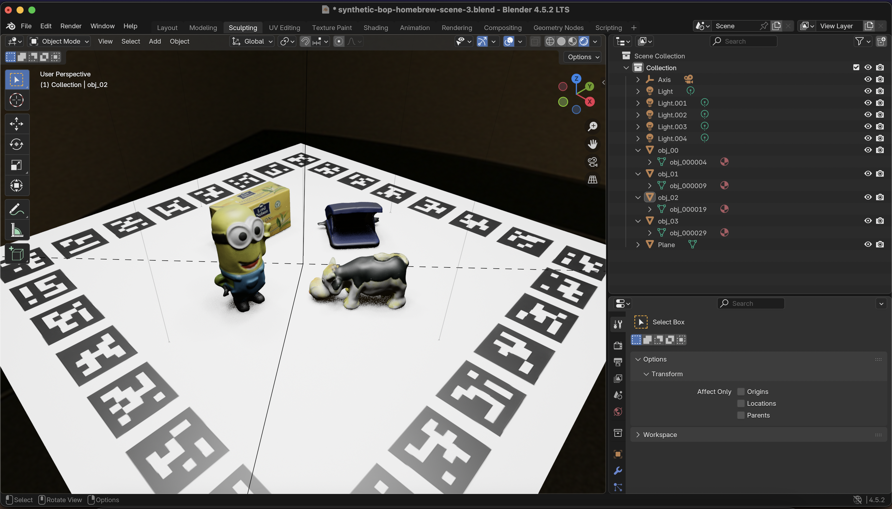Quick overview of the HB Blender scene